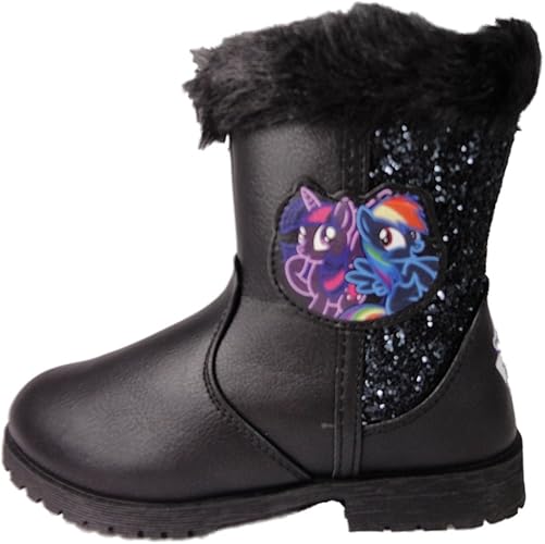 black glitter boots uk