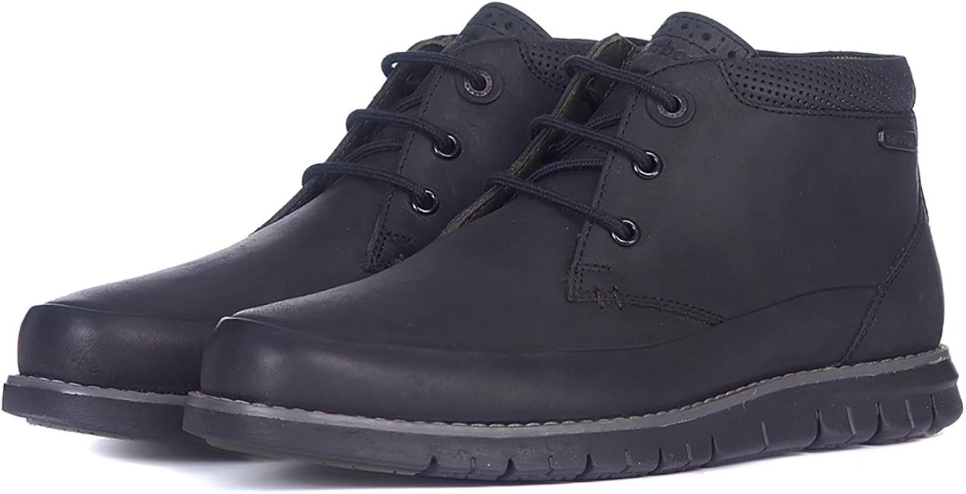 barbour black nelson chukka boot