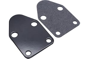GSKMOTOR SBC Black Fuel Pump Block Off Plate With Gasket 283 327 350 383 400 SB Chevy