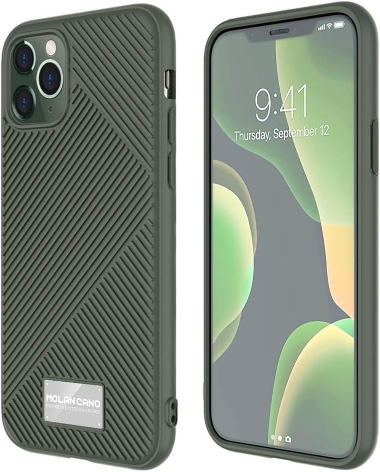 Minyangjie Mobile Phone case Phone case for iPhone 11 Pro Max JELLINE Bumper Shockproof TPU Protective Case(Army Green) (Color : Army Green)