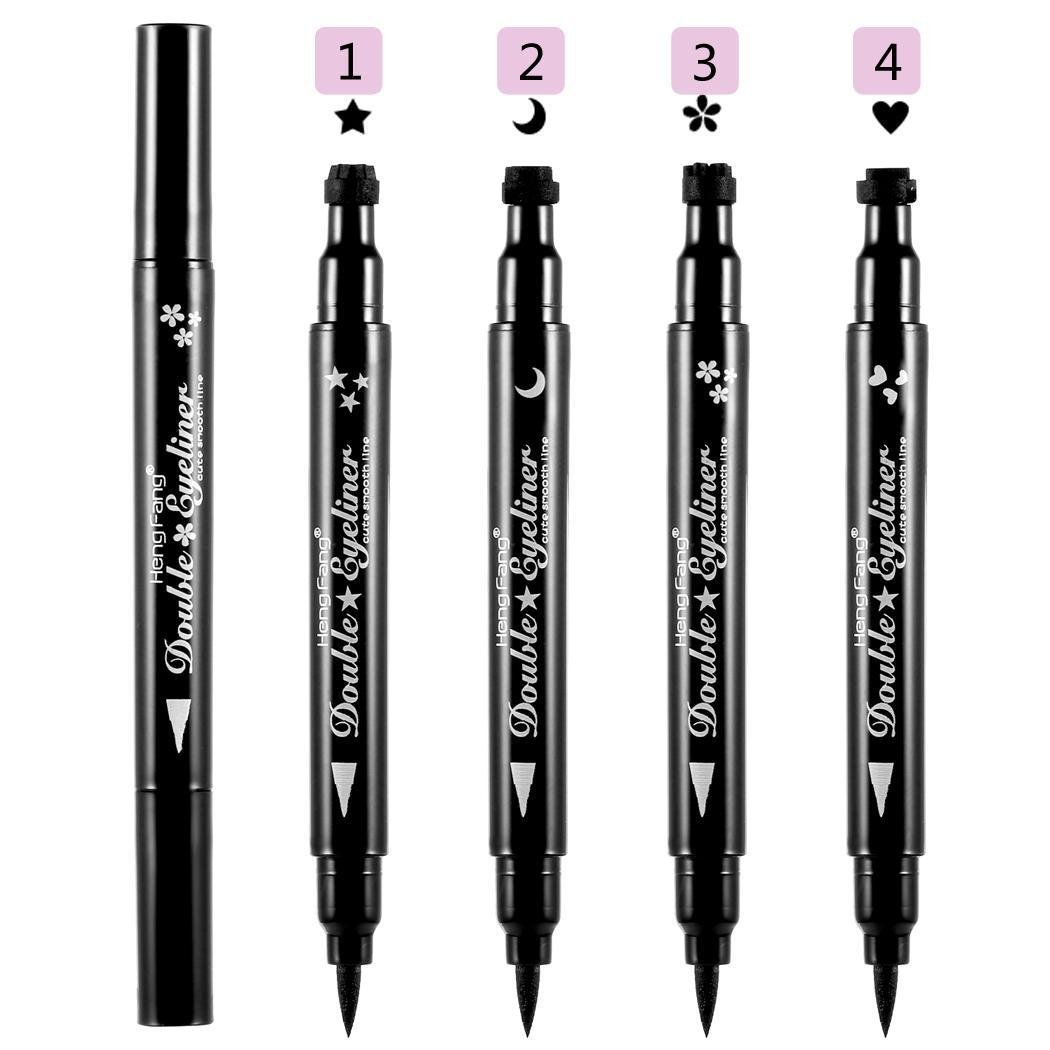 Lookgid Eyeliner Pencil Pen with Eye Makeup Stamp Waterproof Double Sided Long Lasting Seal Eyeliner