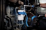 Draper Oil Filter Strap Wrench 280mm 3/8in and 1/2in Sq Dr Tool 56137 Blue view 4