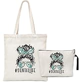 ZHANTUONE Dental Life Funny Canvas Cosmetic Bag and Tote Bag Set Reusable, Tote Bag with Zipper Inner Pockets, Appreciation Gifts for Nursing Nurse Registered Nurse Medical Workers Nurses Week