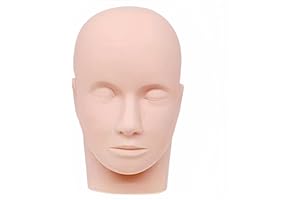 Czrleaty Mannequin Head for Facial Practice, Cosmetology Mannequin Head Face for Makeup or Lash Extention Soft Rubber Doll Head for Makeup