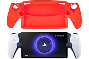 Qoosea for Sony Playstation Portal Case Silicone Shock-Absorption Anti-Fingerprint Scratch Resistant Cover Case for Playstation Portal - Red