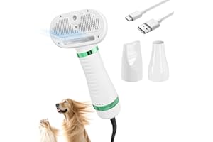 5 In 1 Steam Cat Dog Brush For Shedding With 600W Pet Dryer Convertible Pet Spray Hair Removal Comb With USB C Cable - Ideal 