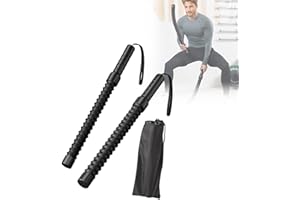 2-Pack Battle Rope & Ropeless Fitness Sticks Set - Dual Spring Resistance Training Cords for Full Body Workout, Home Gym Equi