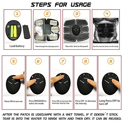 [- Abs Trainer SEEYC EMS Abdominal Muscle Stimulator Muscle Toning Belts Home Workout Fitness Devic