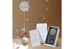 HYBEADS Sympathy Gifts for Loss of Loved One, 40mm Crystal Balls Ornament Rainbow Maker Memorial Gifts for Loss of Mom Dad Daily Remembrance Bereavement Miscarriage Funeral