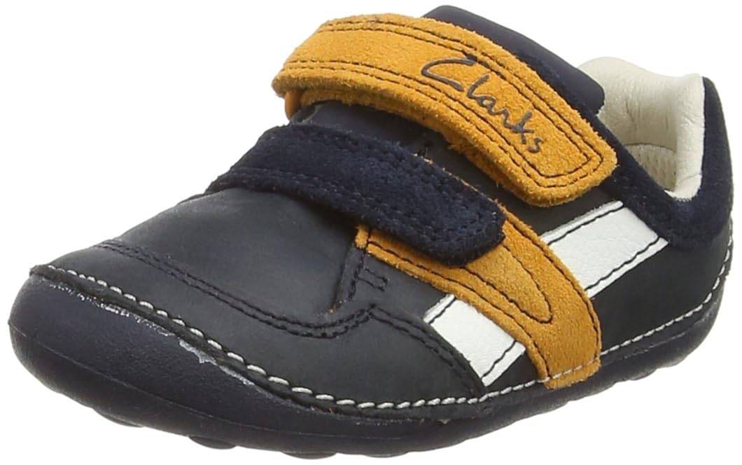 Clarks Unisex Babies' Tiny Zakk Birth Shoes, Blue (Navy Combi), 2.5 UK