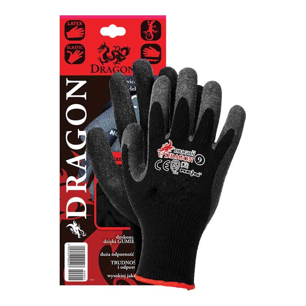 Reis Dragon8 Dragon Protective Gloves, BlackBlack, 8 Size, Pack of 12