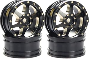 4pcs Black Coating Brass 23g Wheel Rim Hub Offset 0.7" for AXIAL SCX30 Jeep Wrangler JLU Ford Bronco 1/30 RC Crawler Car Upgr