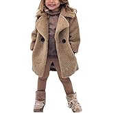rrhss Baby Girls Faux Fur Teddy Long Coat Toddler Kids Winter Fleece Jacket Warm Outwear Clothes