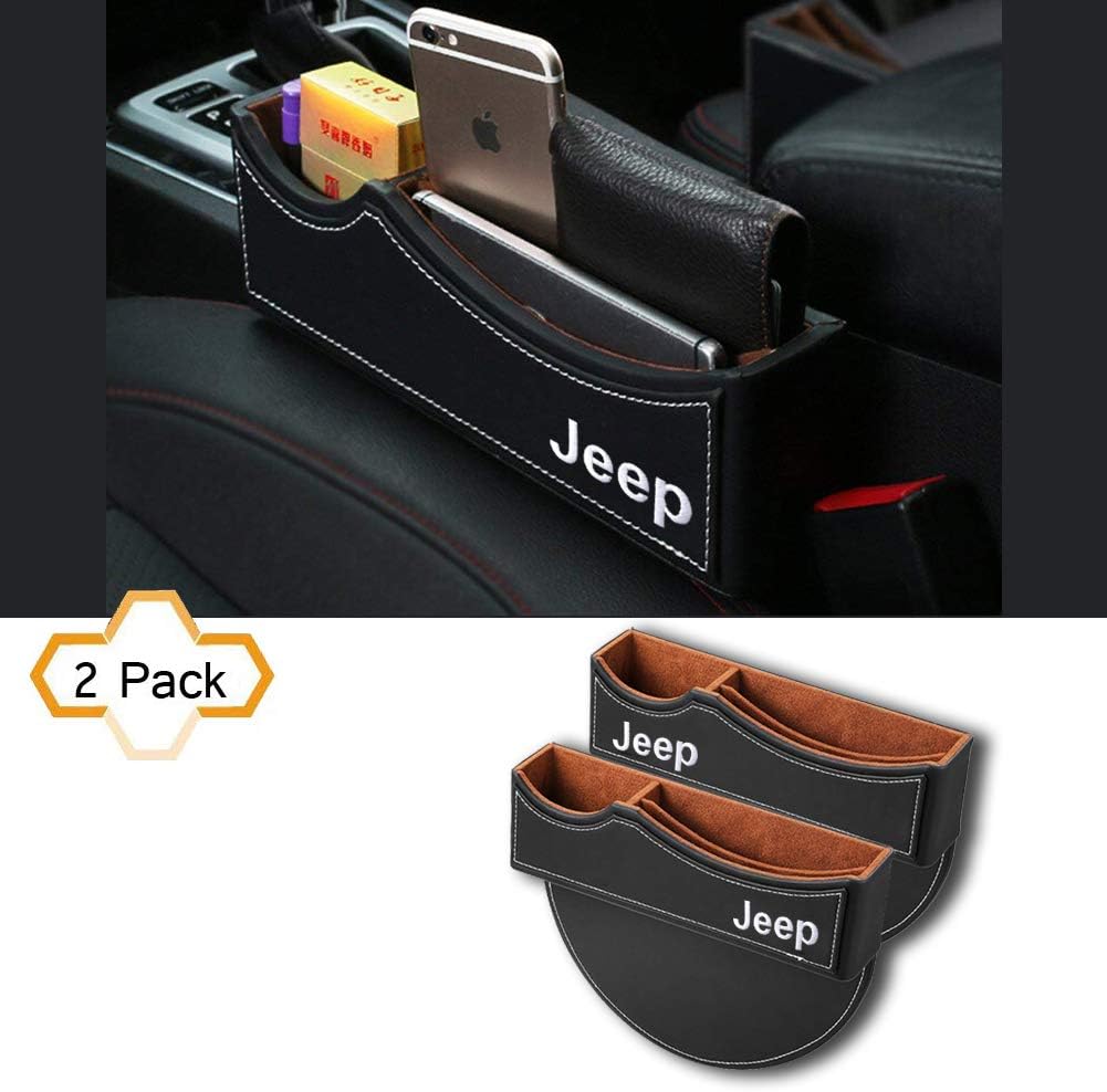 OYADM Seat Gap Filler,Car Seat Storage Box for Jeep 2Pack (Black)
