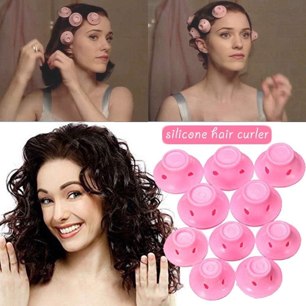Lomire 10 Pieces Flexible Hair Curlers Automatic Hair Curler Silicone Flexible For Curling Professional Diy Multifunction Magic Natural Hair Without Heat 10 Pieces Amazon Co Uk Beauty