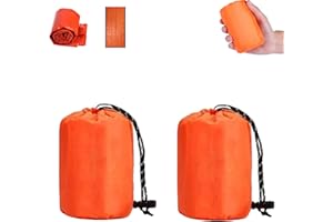 Emergency Sleeping Bag 84"x36",Emergency Blanket,Waterproof and Thermal Survival Bivy Sack for Camping, Hiking and Outdoor Tr