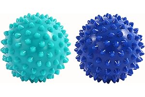 Spiky Massage Ball Set, 7cm PVC Foot Spike Massage Ball Promotes Muscle Recovery, Relieves Plantar Fasciitis, 2-Piece Set, Bl
