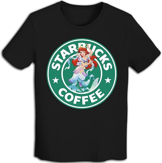 Amazon Co Jp スターバックス スタバ ディズニー アリエル Tシャツ メンズ レディース 半袖 無地 丸首 おもしろい ファション カジュアル シンプル 服 ファッション小物