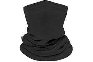 Kids Fleece Neck Warmer Gaiter - Warm Winter Face Cover for Snow Play & School - Unisex Stretch Tube Scarf Boys Girls