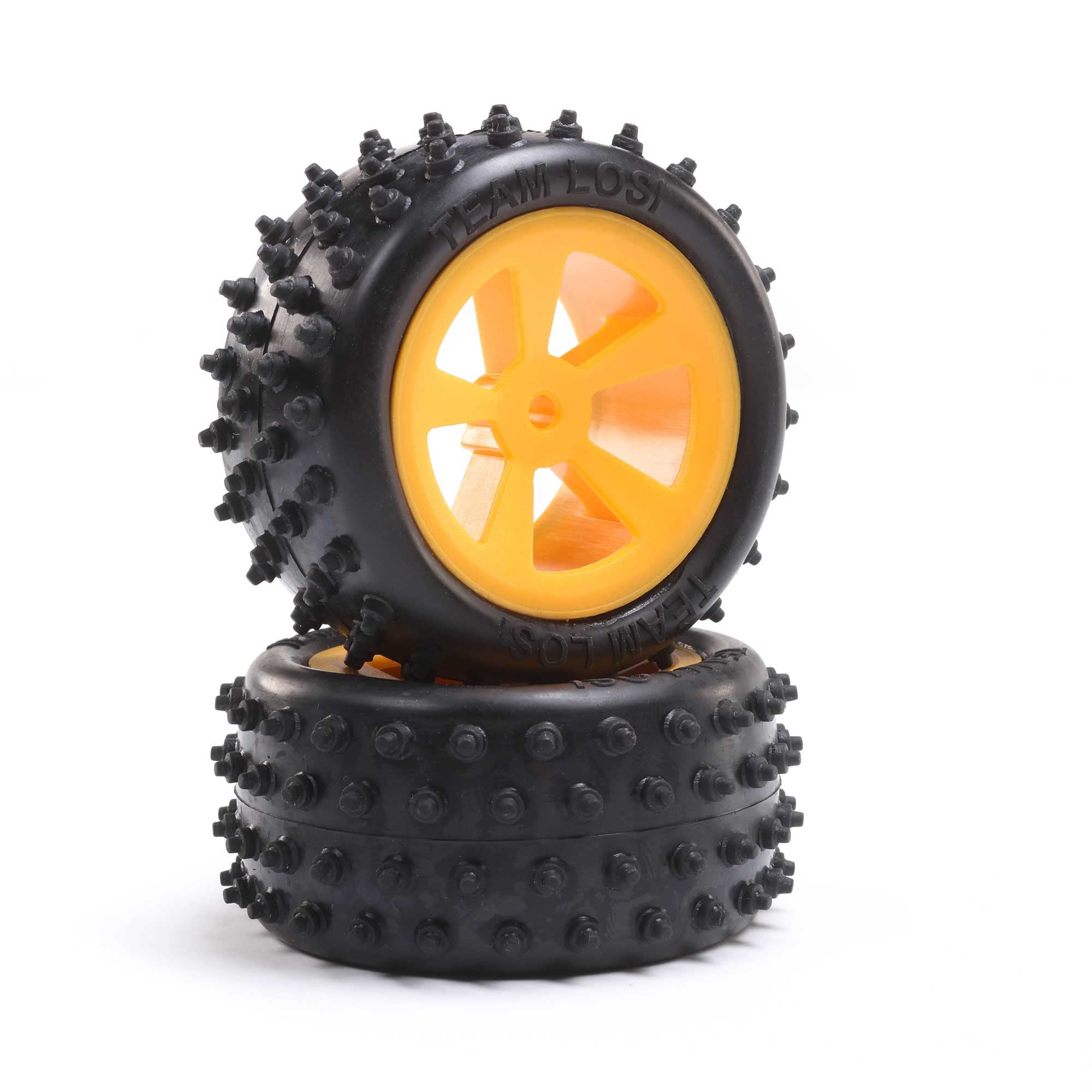 Losi 4 Row Rear Tires Mounted Orange 2 Mini JRX2 LOS41022 RC Tire