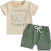 Saliuentm Baby Boy First Birthday Outfit Letters Short Sleeve Shirt Shorts Cake Smash Outfit Birthday Clothes