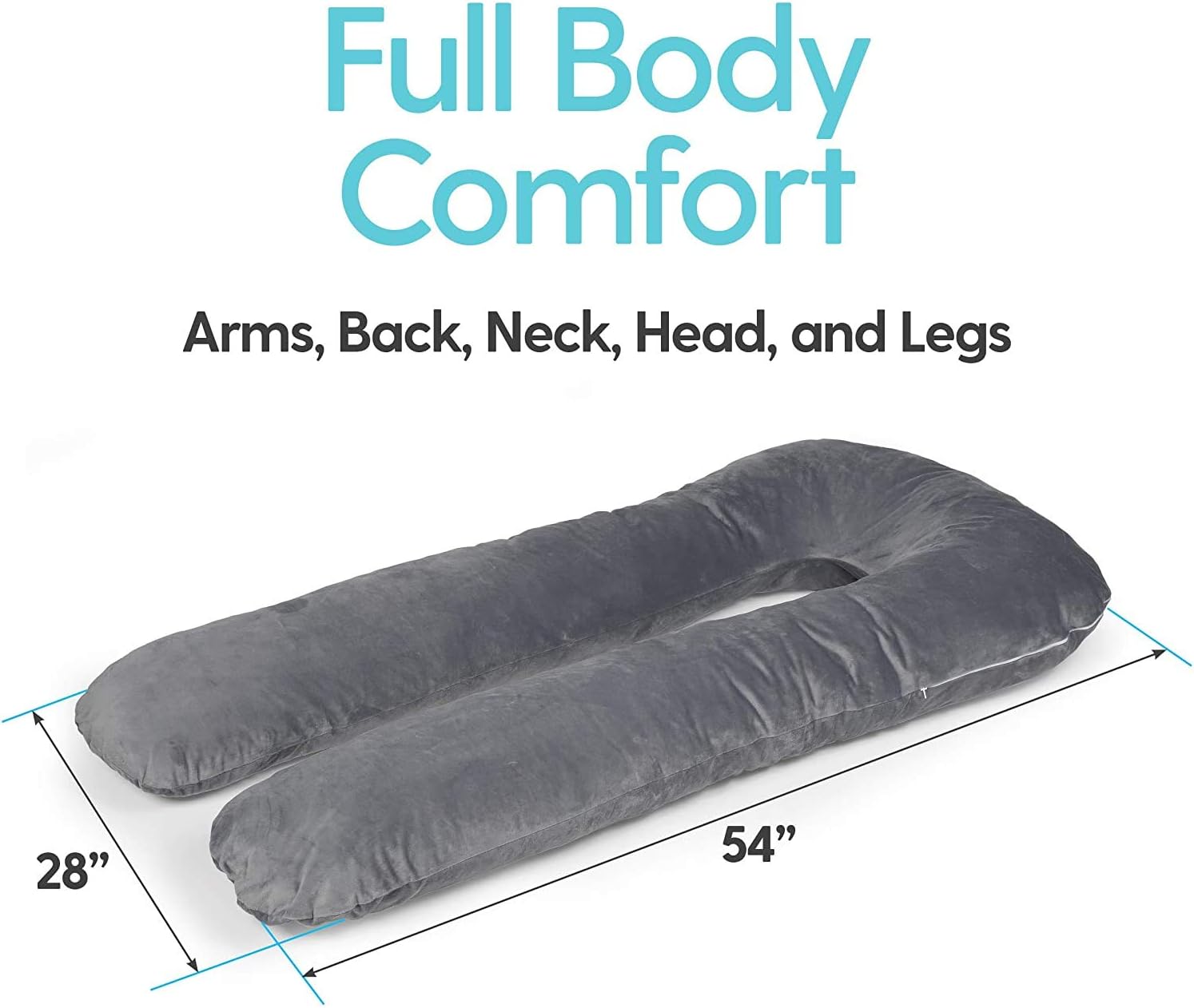 Milliard U Shaped Body Pillow Memory Foam Comfort for Sleeping, Elevating Legs, Supporting Back, Side, Front and Stomach Sleepers with Breathable, Relaxing Support. for Pregnancy and Maternity Use: Kitchen & Dining