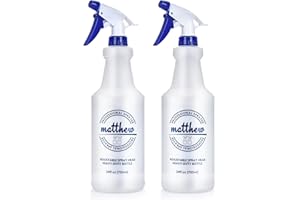 MATTHEW CLEANING PRODUCTS Matthew Cleaning 24 oz Empty Spray Bottles for Cleaning Solutions, All-Purpose HDPE Plastic Spray Bottle for Plants, Detailing, Pet, Hair, Adjustable Nozzle and Measurement, 2 Pack
