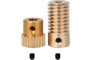 CNBTR Yellow 0.5 Modulus Compact Brass Reducer 20 T Wore Gear Wheel + 3mm Bore Gear Shaft