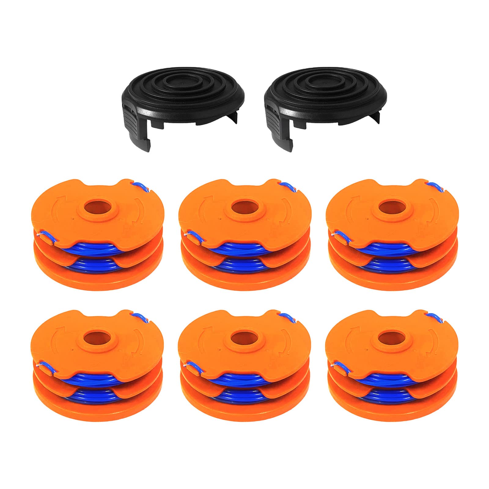 CDIYTOOL WX100 Grass Trimmer Spool Lines fit for Qualcast GT25 GGT350A1 GT30 GGT450A1 and WG100E WG104E1 1.65mm dia 8.3m long (6 spools + 2 caps)