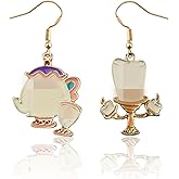 CENWA Beauty Movie Inspired Jewelry Cartoon Animal Earrings Gift for Movie Fan