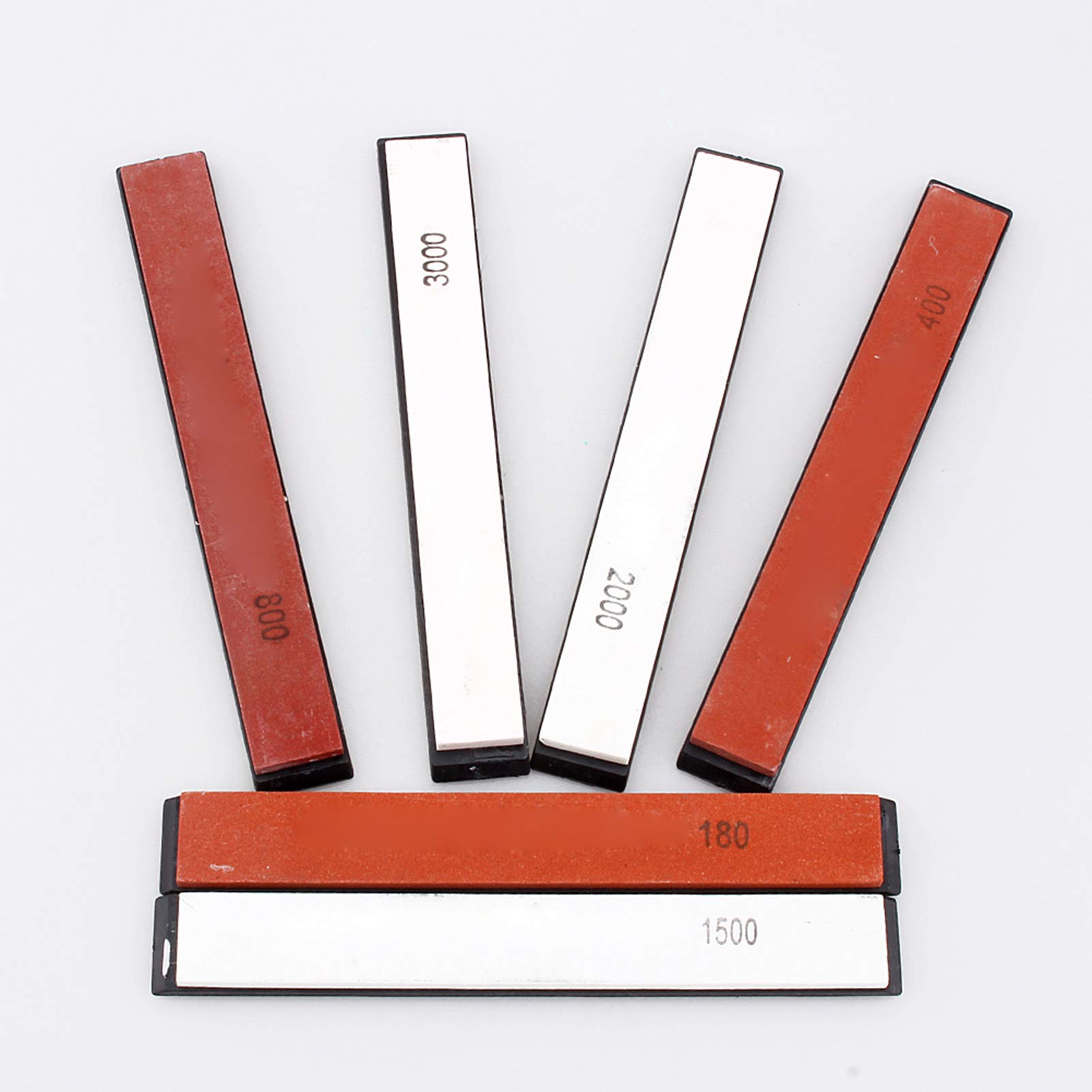 Sharpening Stone Set, Akozon Knife Sharpener, 6Pcs/Set Whetstone Sharpening Stones Set Grit 180# 400# 800# 1500# 2000# 3000# for Kitchen