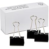 Amazon Basics Sturdy Binder Clips for Office Use, 96 Count (8 Pack of 12), Medium, 1.25 in, Black