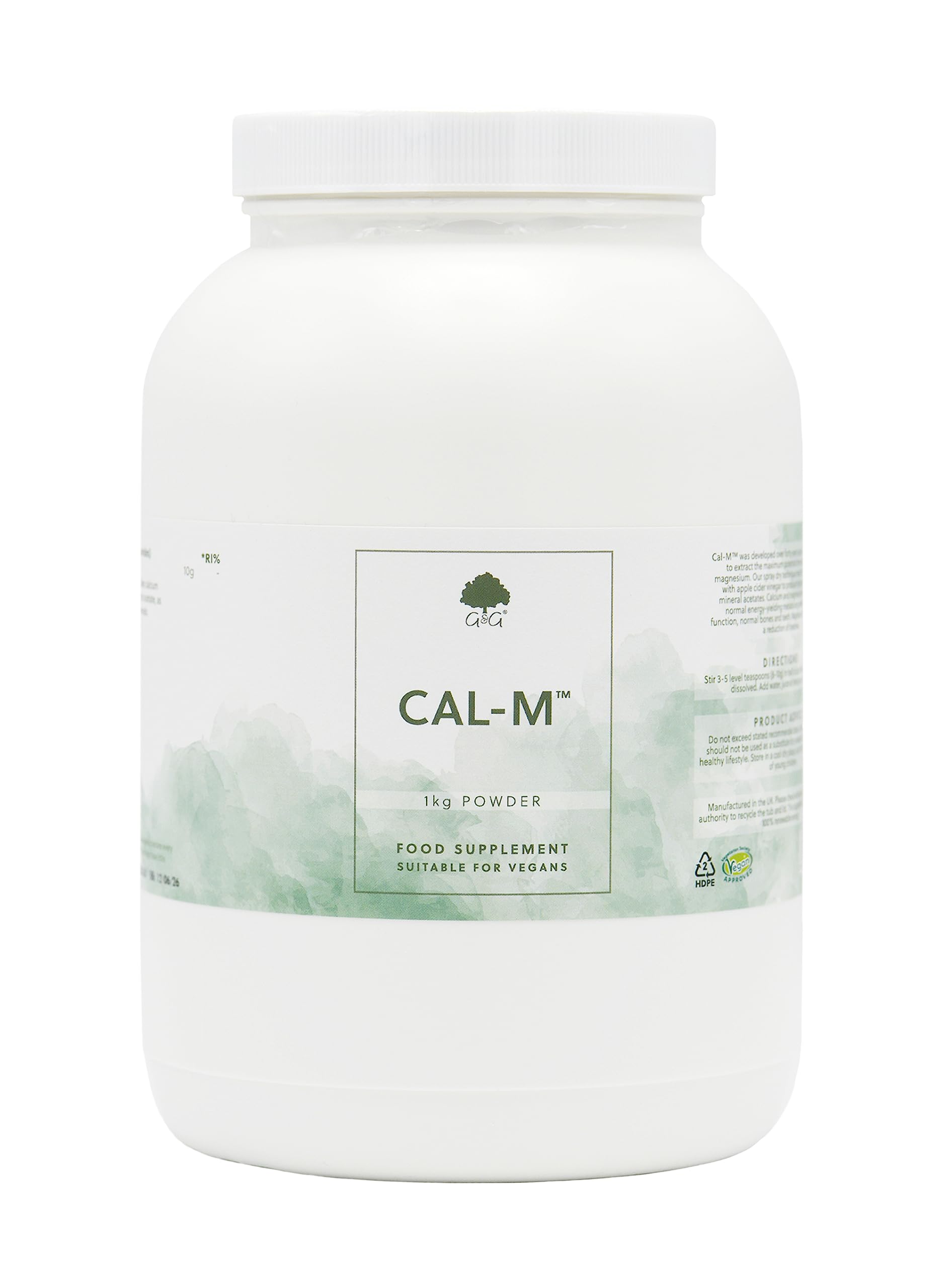Cal-M Powder | 1kg tub | Calcium & Magnesium Blend with Cider Vinegar | Cal-mag Drink Powder | Calcium & Magnesium as Mineral Acetates | G&G Vitamins