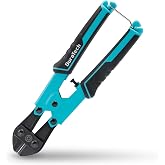 DURATECH 8-inch Mini Bolt Cutter with Bi-Material Ergonomic Handle Grip | Security Lock, Chrome Vanadium Steel Blade for Wire, Cables, Small Screws