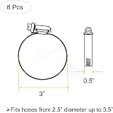 EesTeck 8Pcs 65-89mm Stainless Steel Hose Clips Duct Clamps Worm Drive view 4