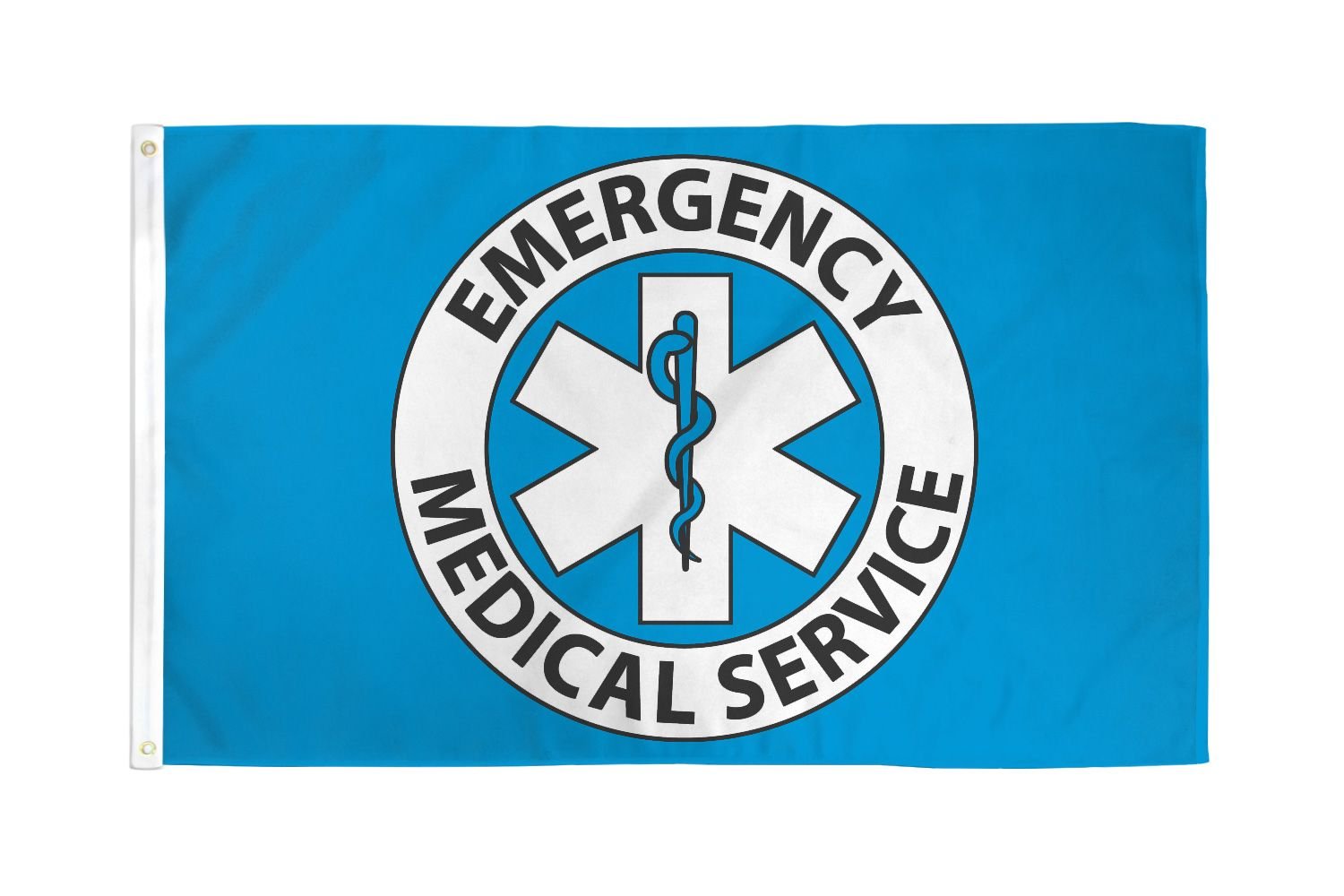 AZ FLAG - United States Emergency Medical Service Flag - 3x5 Ft - 100D Polyester American Medecine Banner with Two Metal Grommets - Fade Resistant - Vivid Colors - 3' x 5' Feet - 150x90 Cm