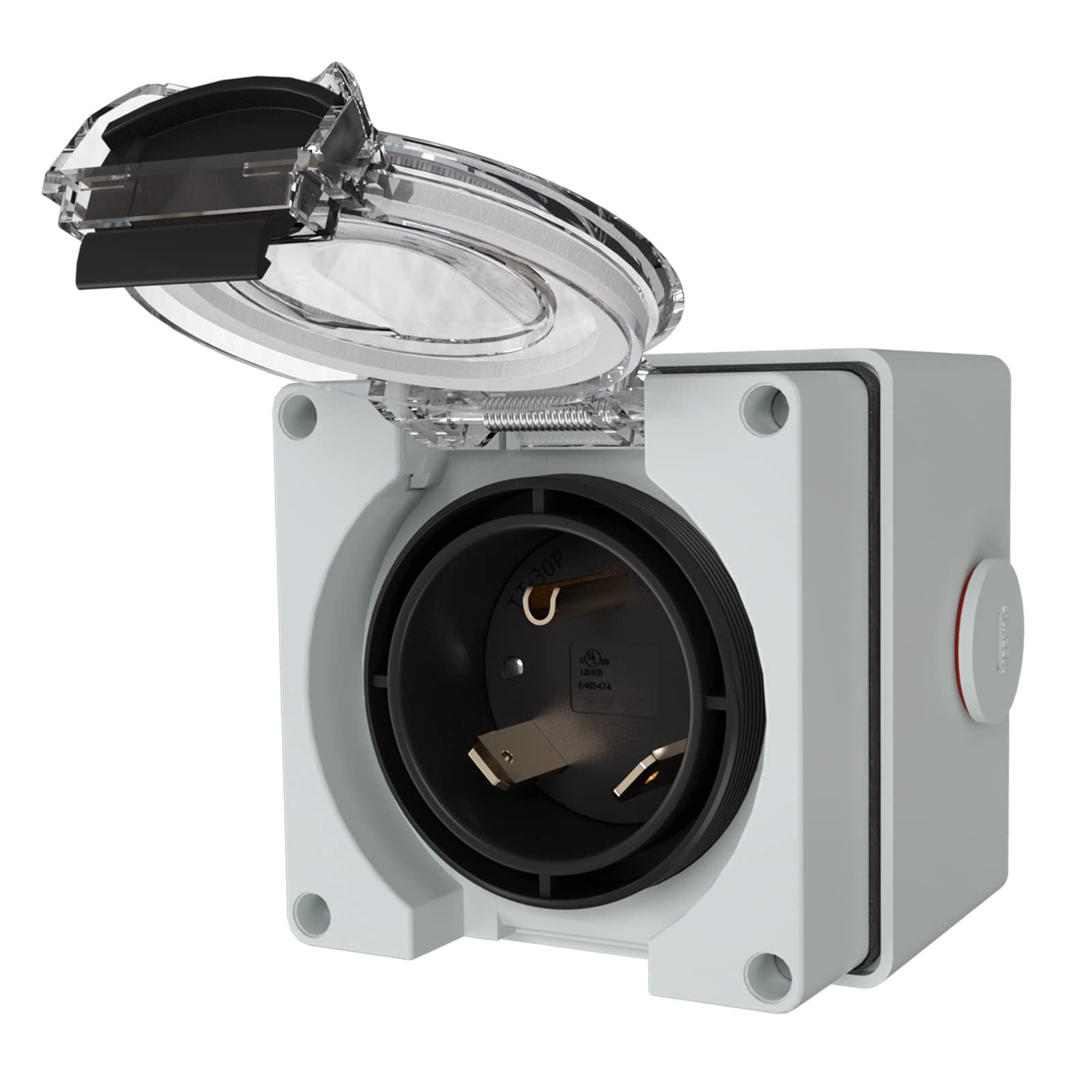 Photo 1 of STARELO 30 Amp Generator Power Inlet Box NEMA TT-30P,125Volt, Outdoor dustproof and Weatherproof for generators, Welding Machines, etc.ETL Listed.(NEMA TT-30P Box)