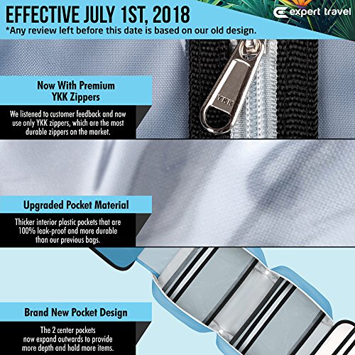 Hanging Travel Toiletry Bag for Men and Women | Makeup Bag | Cosmetic Bag | Bathroom and Shower Organizer Kit | Leak Proof | Large (34â€x11â€)