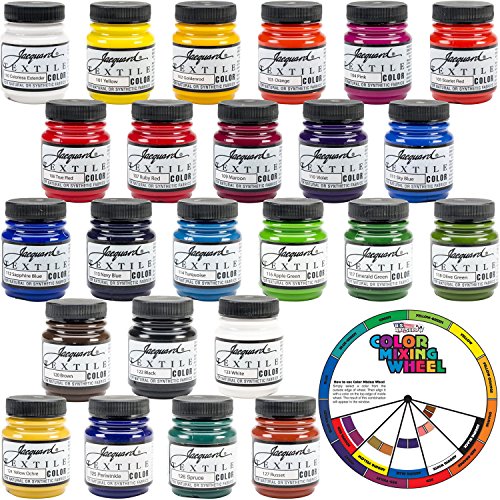 Jacquard Textile Color 24 Pack Textile Colors FREE Color Mixing Wheel