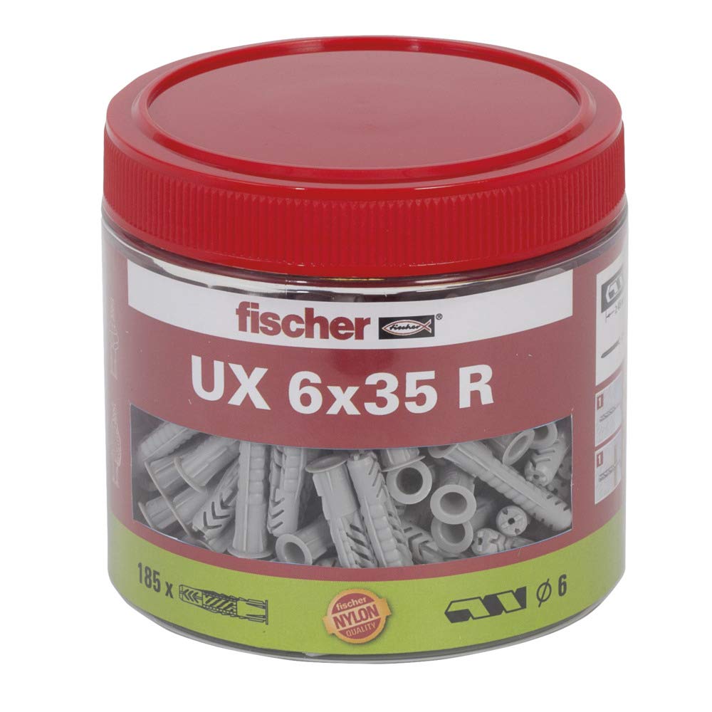 fischer Universal Wall Plug UX 6 x 35 R with Rim, Tin