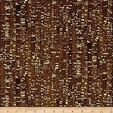 Windham Fabrics Uncorked Chocolate Metallic Gold Fabric by The Yard