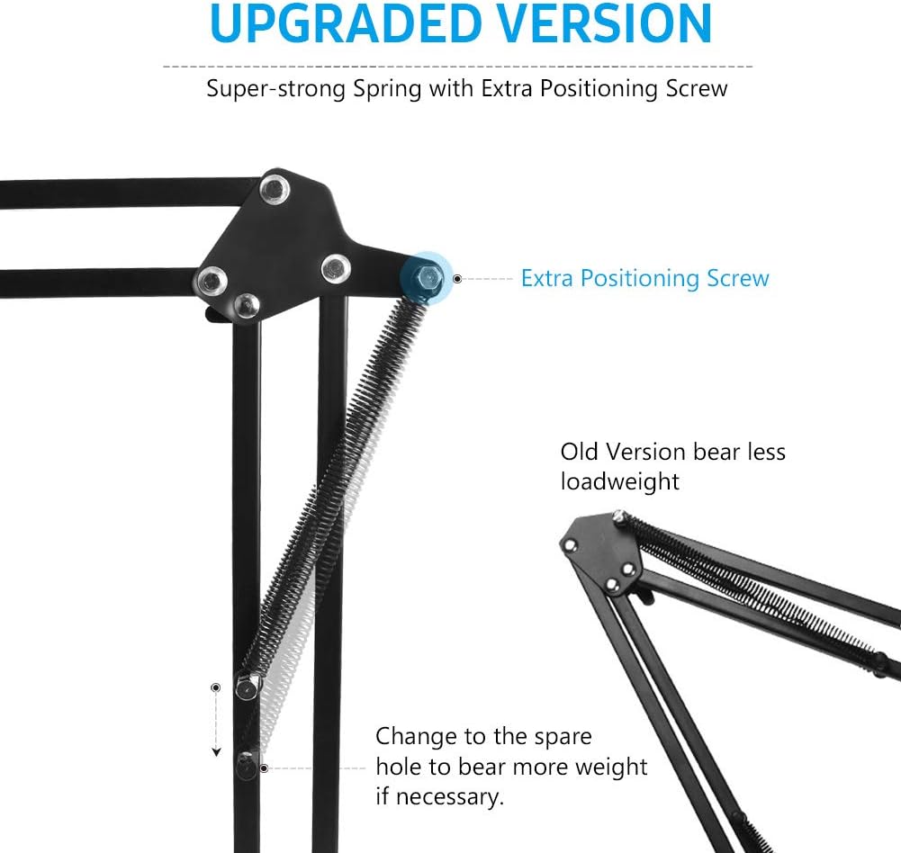 InnoGear Heavy Duty Microphone Stand with Mic Microphone Windscreen and Dual Layered Mic Pop Filter Suspension Boom Scissor Arm Stands for Blue Yeti,Blue Spark and Other Mic: Musical Instruments