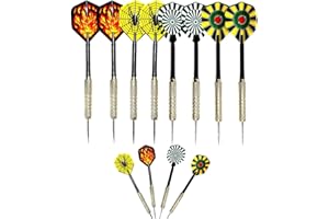 12Pcs Steel Tip Darts Set for Adults – Professional Metal Tip Darts with Durable Shaft & Flights, Perfect for Beginners & Hob