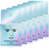 ATOMUS Eyebrow Mapping String 6 Pieces 10m(32ft) Pre-Inked Microblading String for Brow Mapping Measuring Marking Symmetrical Eyebrow Thread (White)