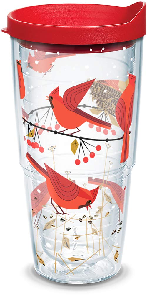 Tervis 1318345 Cardinals Insulated Tumbler with Wrap and Lid 24 oz - Tritan Clear