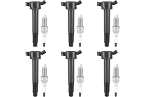 GRIZZLY AUTO Ignition Coil Packs and Spark Plugs UF487 Replacement for Toyota 2005-2016 Avalon 2011-2016 Highlander Camry 2007-2016 Sienna Venza for Lexus IS350 2010-2015 RX450h 2.5L 3.5L Set of 6
