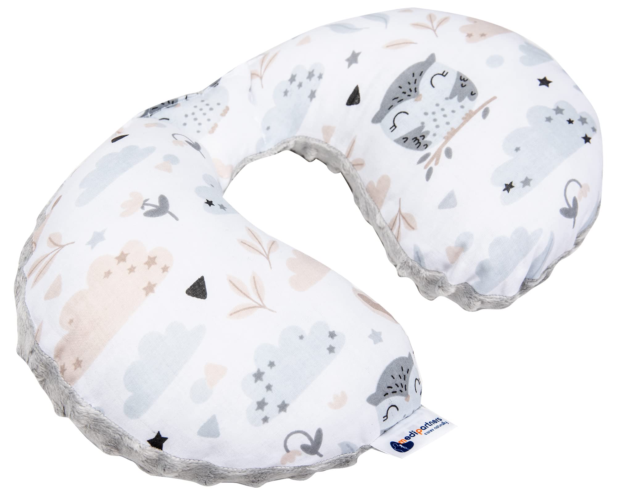Medi Partners Neck Cushion for Baby 100% Cotton/Plush Baby Neck Cushion for Stroller Car Ride Travel Sleep Neck Pillow Snooze Roll
