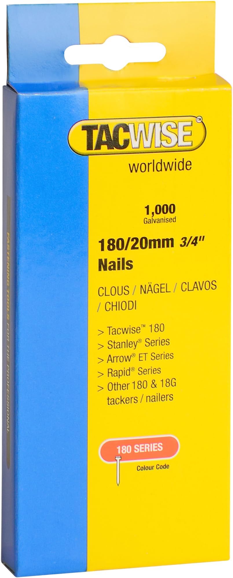 Tacwise 0360 Galvanised 18G / 20mm Brad Nails Pack 1000