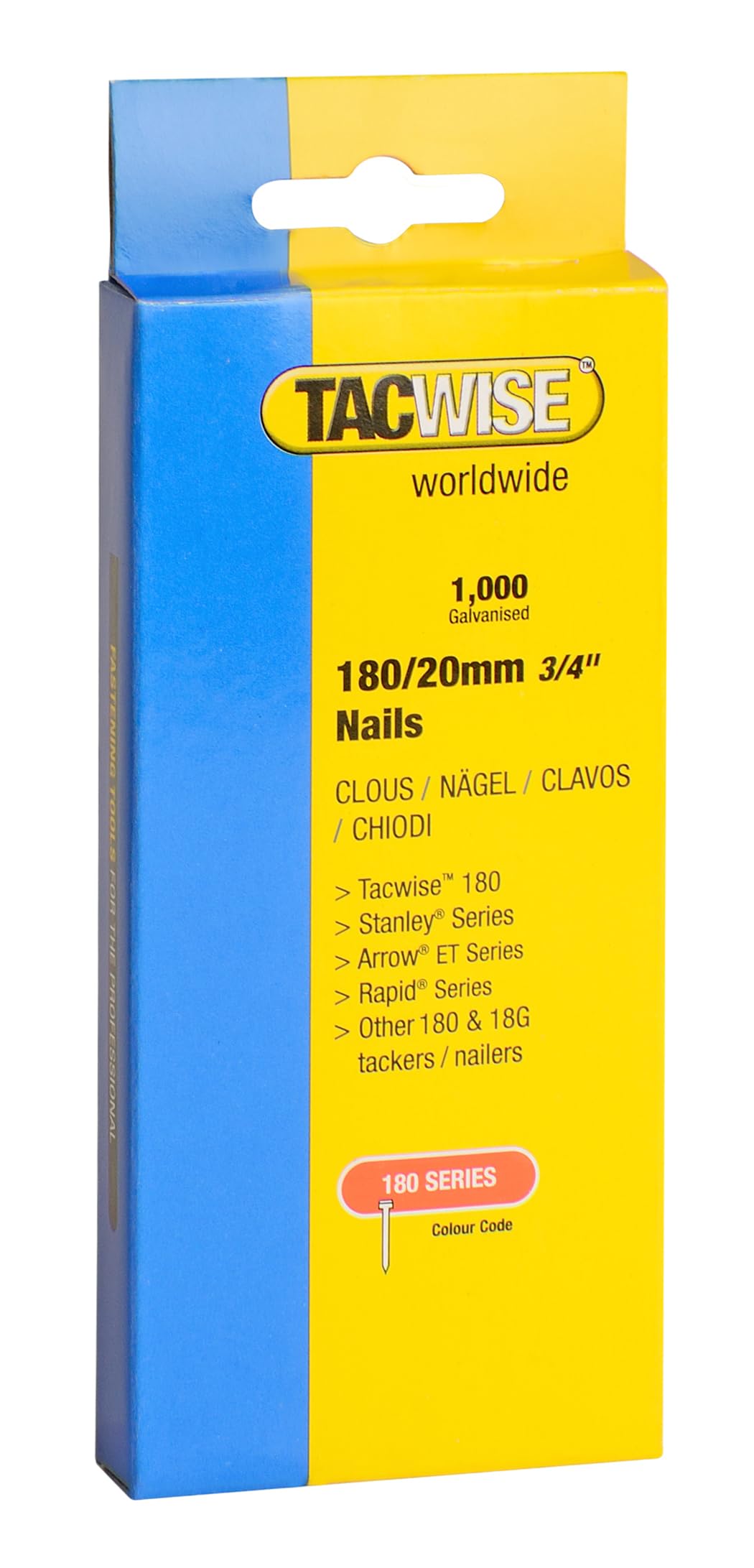 Tacwise 0360 Galvanised Brad Nails Type 18G / 20 mm , Pack of 1000