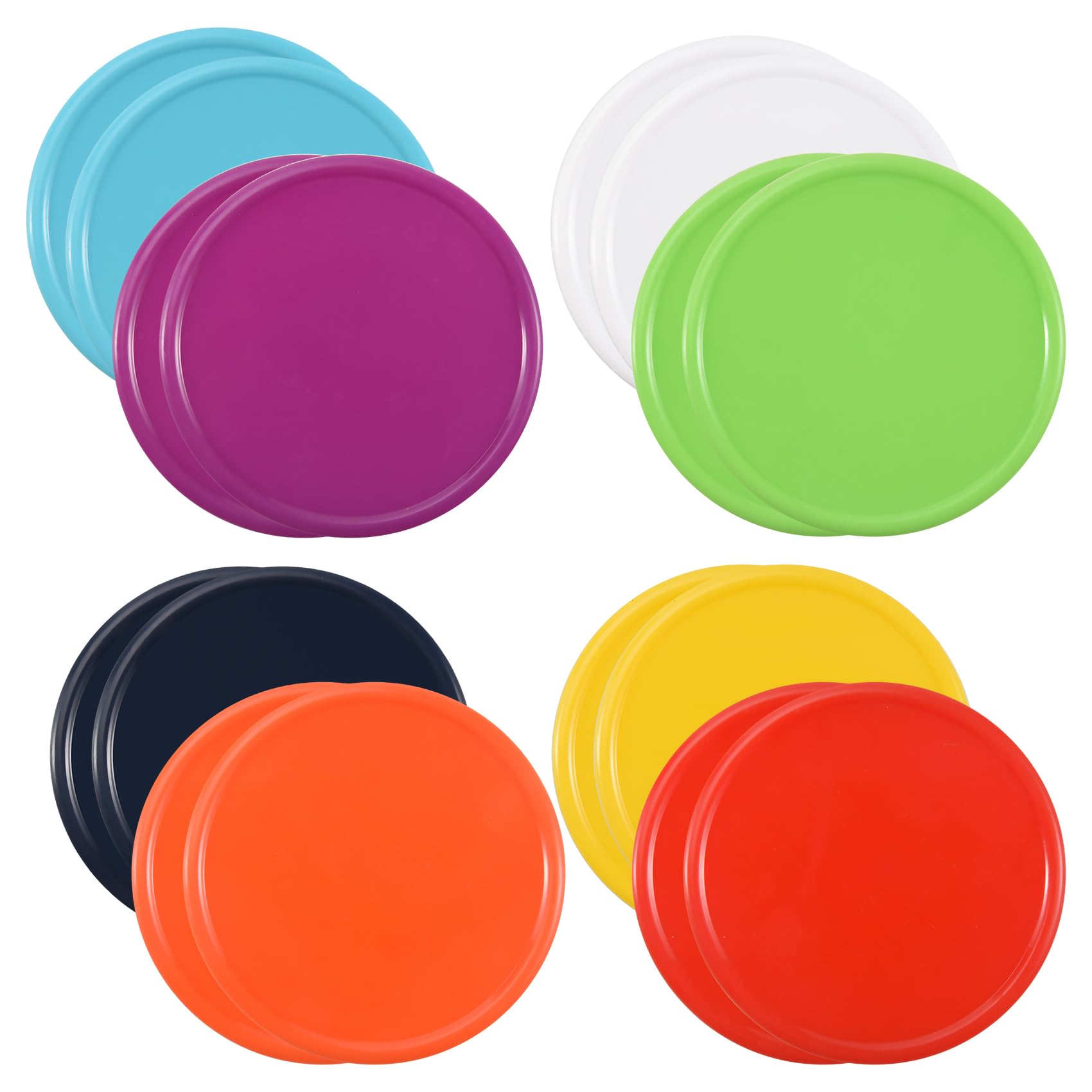 ROBMNE 16 Pack Plastic Jar Lids - Colored Jar Caps 100% Compatible for Ball Kerr Wide Jars (Wide Mouth)